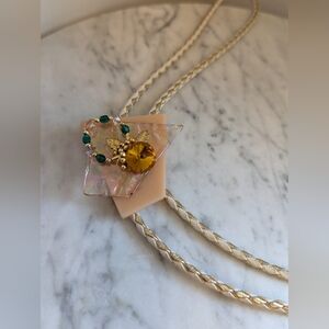 Women's Artisan Made Glass Pendant Bolo Tie